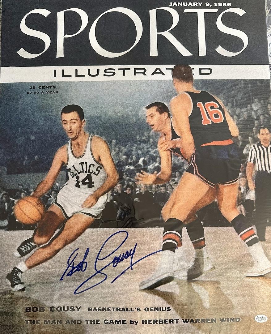 Bob Cousy Autographed 16x20 Sports Illustrated Photo